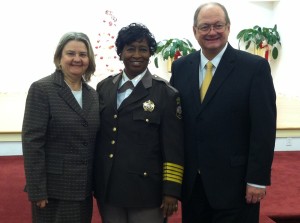 Pictured: Melva Jones, Sheriff Vanessa Crawford, and John Jones