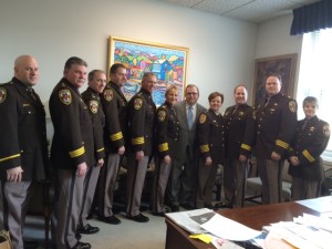 Fairfax Sheriff Stacey Kincaid and Arlington Sheriff Beth Arthur as well as their deputies met with Senator Adam Ebbin.