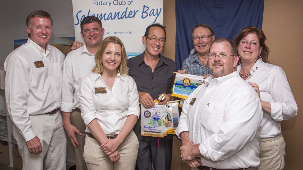 GSE team with the Salamander Bay Rotary Club president (center)