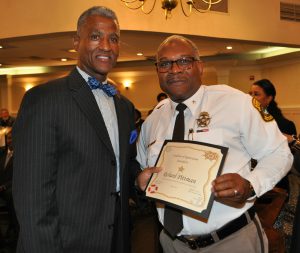 Sheriff Gabe Morgan with Richard Pittman,  NNSO’s Volunteer of the Year.